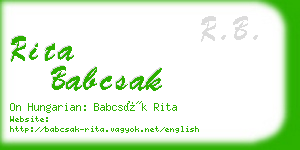 rita babcsak business card